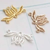 Ancient-style Diy headwear materials, handcrafted hairpins, step shaking accessories, pendants, color-preserving electroplated cast copper lotus accessories details Picture